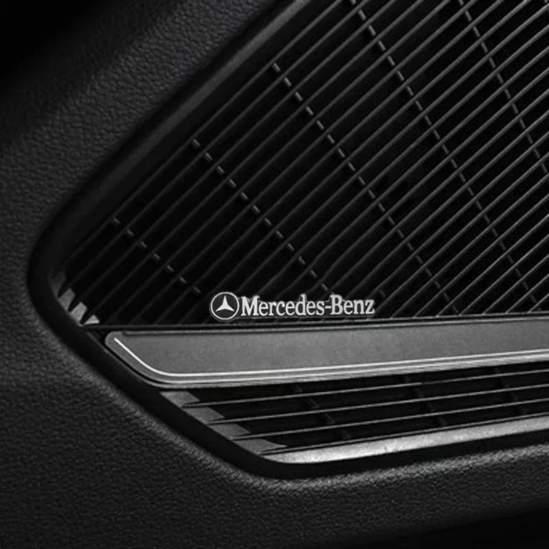 2025 Hot 2/4Pcs 3D Aluminum Car Audio Sticker Emblem Decorate For Mercedes Benz W205 W212 W204 W213 W203 W176 W222 W211 Badge Ac