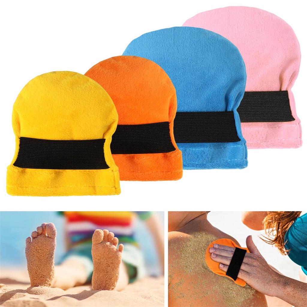 Beach Sand Remover, Velvet Body Sand Removal Tool With Stretchy Strap Sand Wiping Bag Pouch Cleaner For Adults Kids Beach Camping