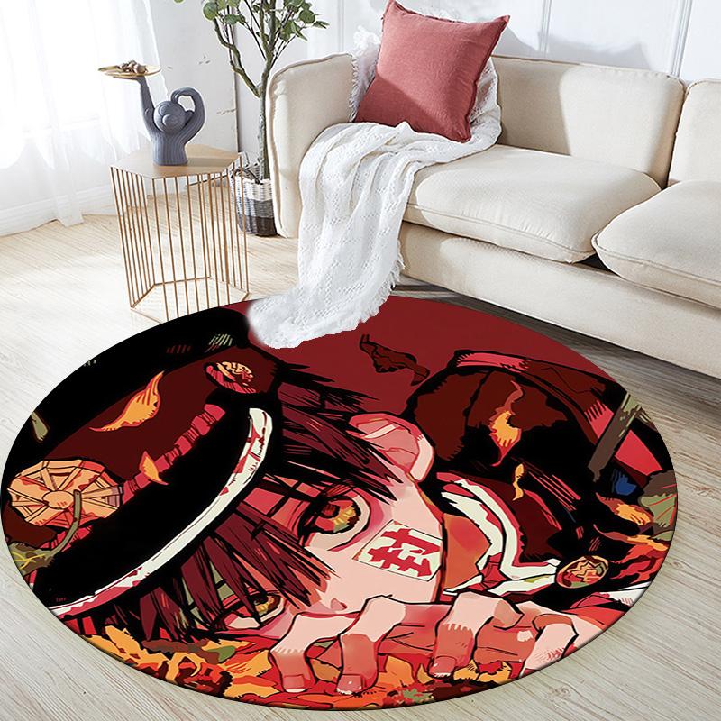 Toilet‑Bound Hanako‑kun Round Area Rug,Carpet Rug for Living Room Bedroom Sofa Playroom Decor,Non-slip Floor Mat
