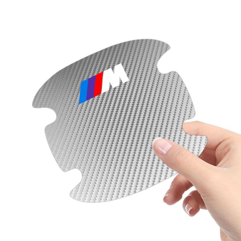4PCS Car Door Handle Protection Sticker Emblem Car Decoration Styling For BMW M E34 E36 E60 E90 E46 E39 E70 F10 F20 F30 X5 X6 X1 M3 M5 M6 E71 F01 F02