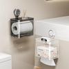 Suction Cup Tissue Holder, Bathroom Wall-mounted Storage Box, Toilet Non-perforating Roll Paper and Tissue Holder, Waterproof Storage Rack