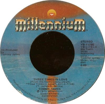 7inch Record TOMMY JAMES - Three Times In Love YB11785 Millennium 1980 US Rock Used