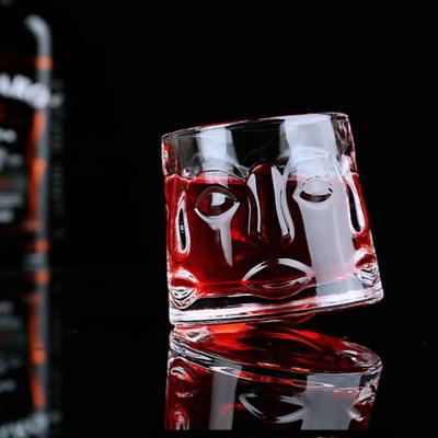 Bicchiere da Whiskey per l'Home Bar Birra Acqua e Cocktail da Festa Bicchiere da Vino Brandy Vetreria per Cocktail Scotch Forma di Faccia Umana