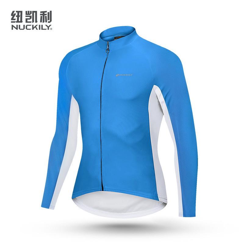 NUCKILY Mens Long Sleeve Cycling Jersey Breathable Quick Dry Bike Shirt Road Mountain Biking