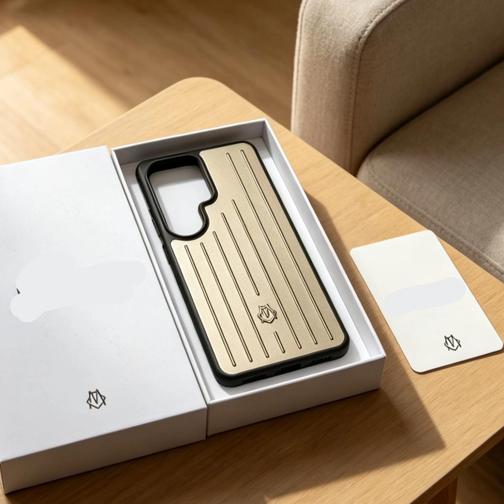 Elegante Lusso Business Valigia Rimowa Custodia per Telefono Per Samsung Galaxy S26 Ultra Lega di Alluminio Pannello Posteriore Ice-Sense Custodia Protettiva Completa per Telefono Con Scatola