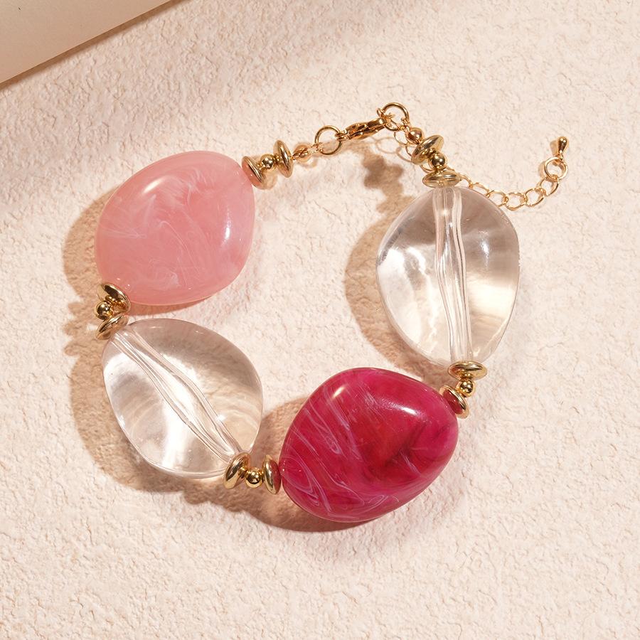 Acrylic smudge irregular oval beaded necklace personalized item