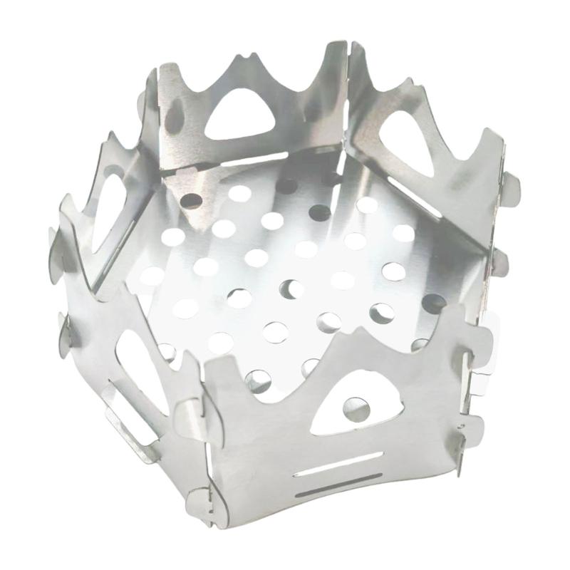 Compacts Stainless Steel Stove Suit Durability Light weight Hexagonal Stove for Camp and Beach Gatherings 1
