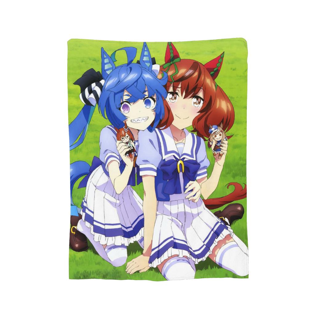 Uma Musume Pretty Derby Blanket Fleece All Season  Portable Lightweight Thin Throw Blankets for Sofa Bedroom Bedspreads