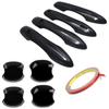 Door Handle Cover Protector Set for New Sienta 10 Series with Extra Vehicle Tape Cover Piano Double-sided (door & Protector, Black)
