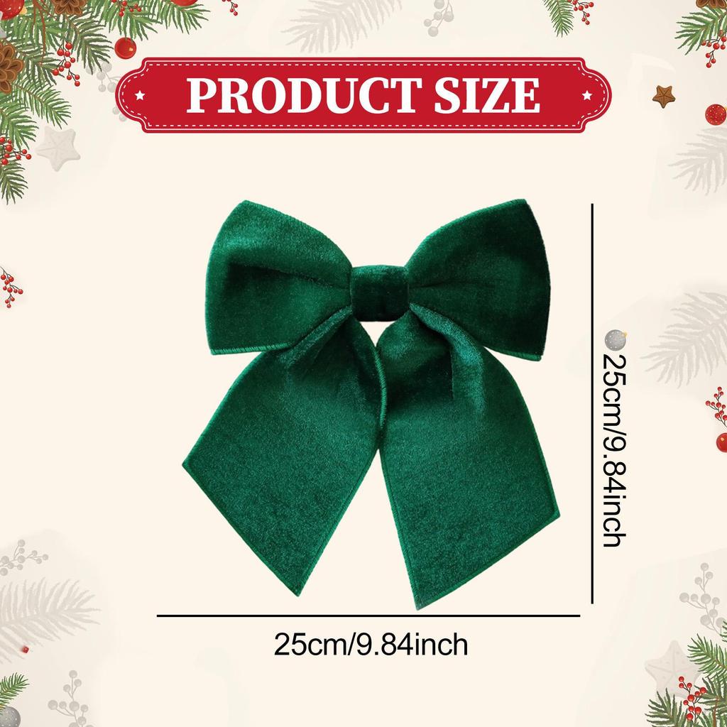 25cm Christmas Bow Tree Bowknot Xmas Decoration Velvet Ornament for Indoor Front Door
