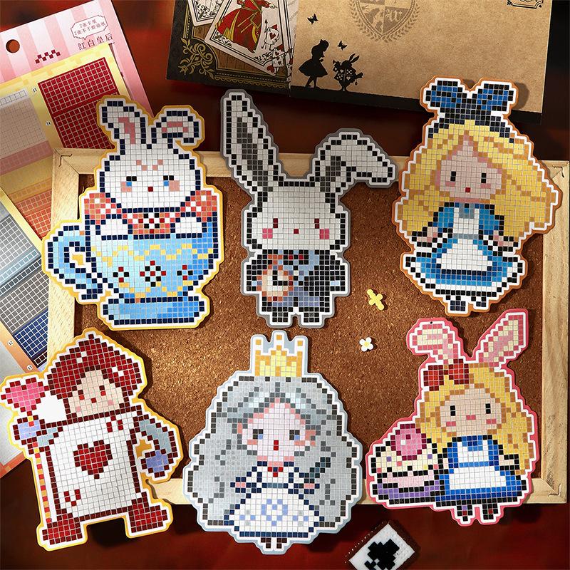 Wonderland Series Perler Beads Stickers Pack for DIY Journals & Collages - 4 Styles