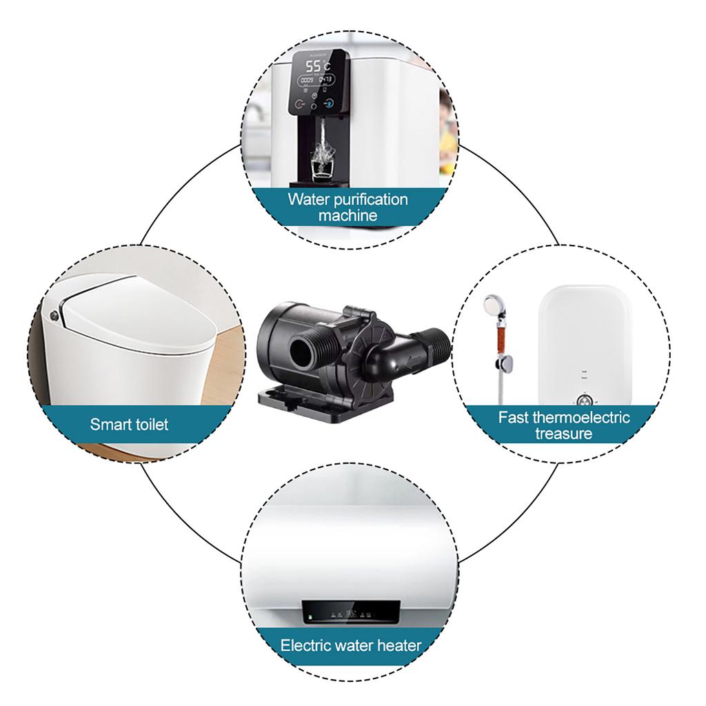Submersible Water Pump DC 12V 180 Degrees Low Noise Mini Immersion Pump 12m Lift Brushless Motor 700L/H Boost Water Pump for Desktop Dishwasher