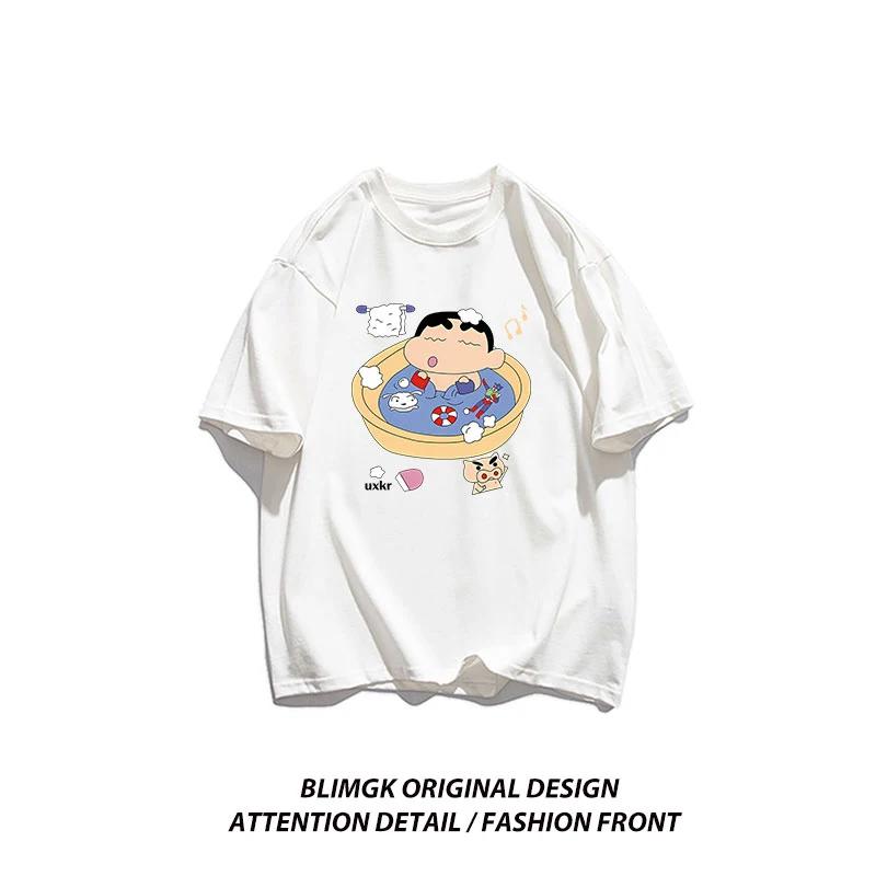 Crayo.n Xiaoxin Is Taking A Bath Womans T Shirt Cotton Leisure Tee Clothing Anime Cool T-Shirts Outdoor Popular Short Sleeved