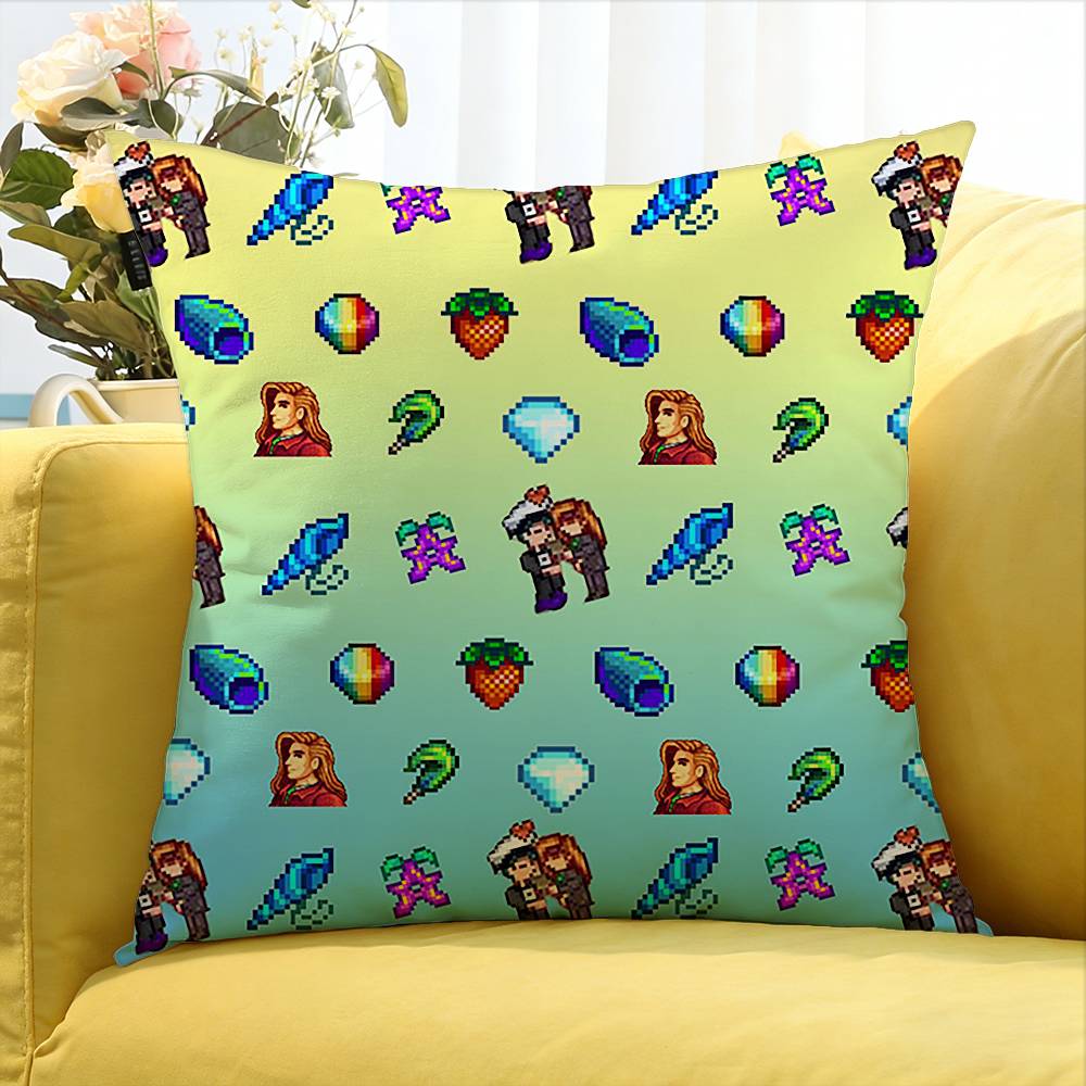 SStardew VValley Custom World Various Sizes Square Pillow Case For Car Home Bedchamber Decor