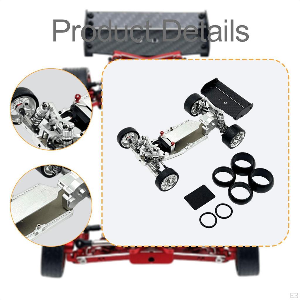 Car Body Chassis Frame Kit Carbon Fiber Replacement Aluminum Sturdy for 1:24 DIY Accs