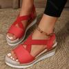 Women Wedges Sandals 2025 New Summer Platform Sandals Open Toe Espadrilles Shoes for Women Retro Outdoor Ladies Casual Sandales