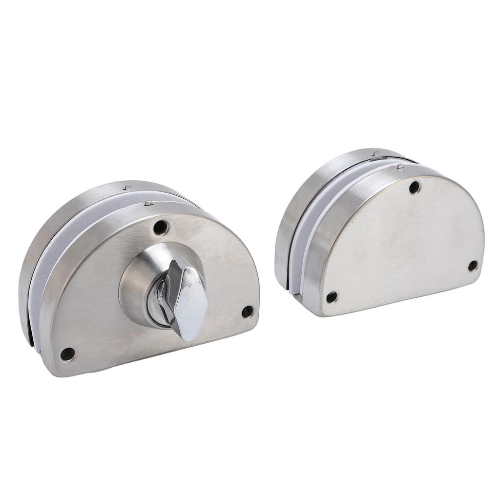 Serratura per Porta in Vetro Adatta per Vetro da 10 mm 12 mm Acciaio Inossidabile Doppi Catini Battente Spinta Scorrimento Controllo Accessi Ufficio Vetro