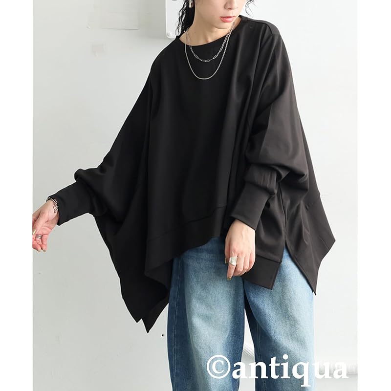 [antiqua] [Antica] Punch Design Tops Ladies Long Sleeve PN-00551 Onesize 05 Black