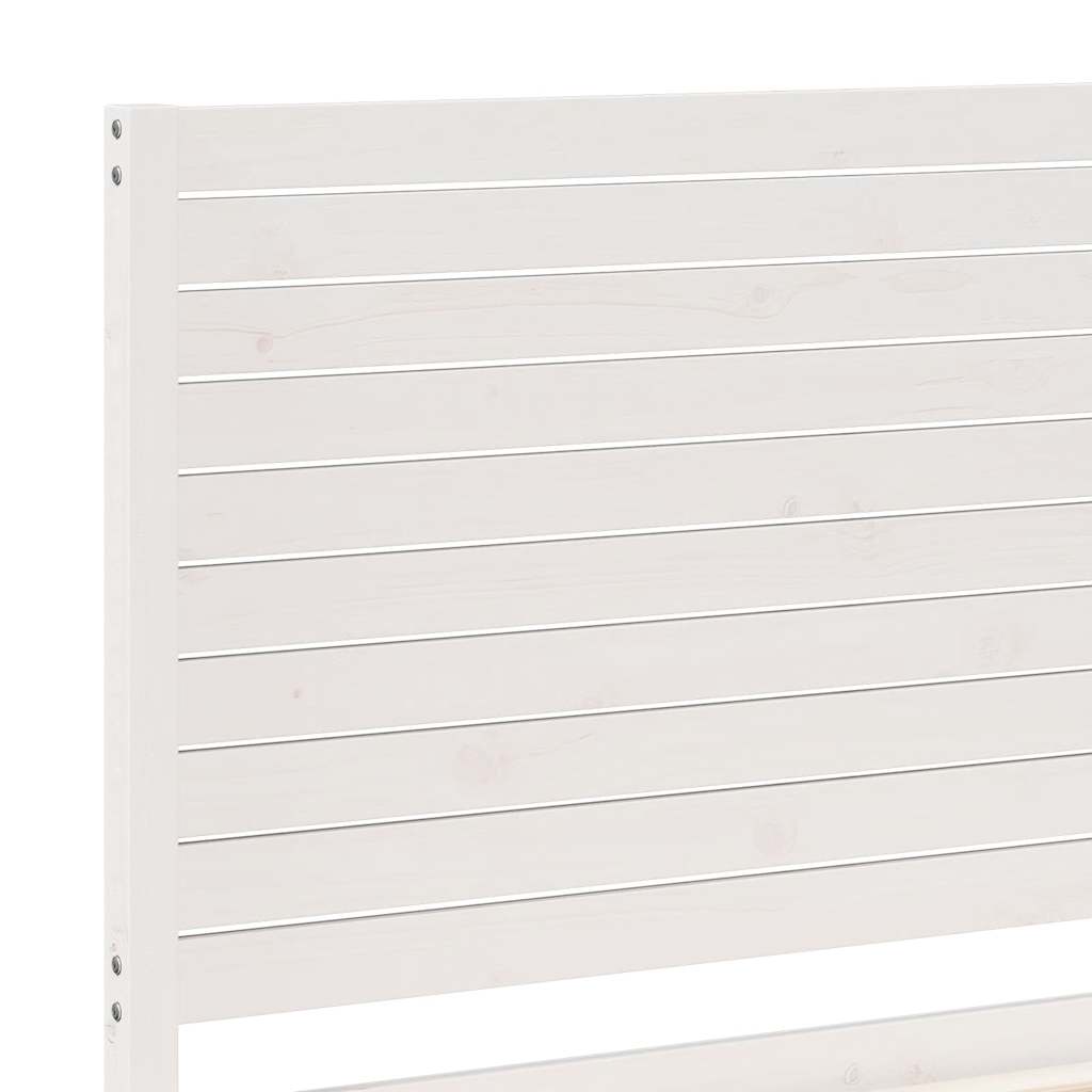 Solid Wood Bed Extra Long Without Mattress White 90x210 Cm