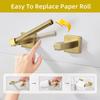 Toilet Paper Holder,Stainless Steel Double Post Pivoting Toilet Paper Holder,Adjustable Change The Rolls Tissue Holder for Bathroom,Brushed Gold