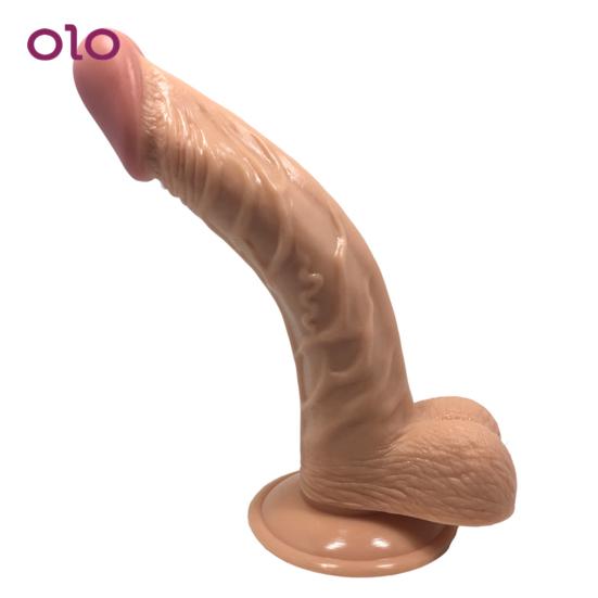 Woman Masturbation Curved Thick Long Sex Toy Dildo Masturbation G-spot Artificial Penis