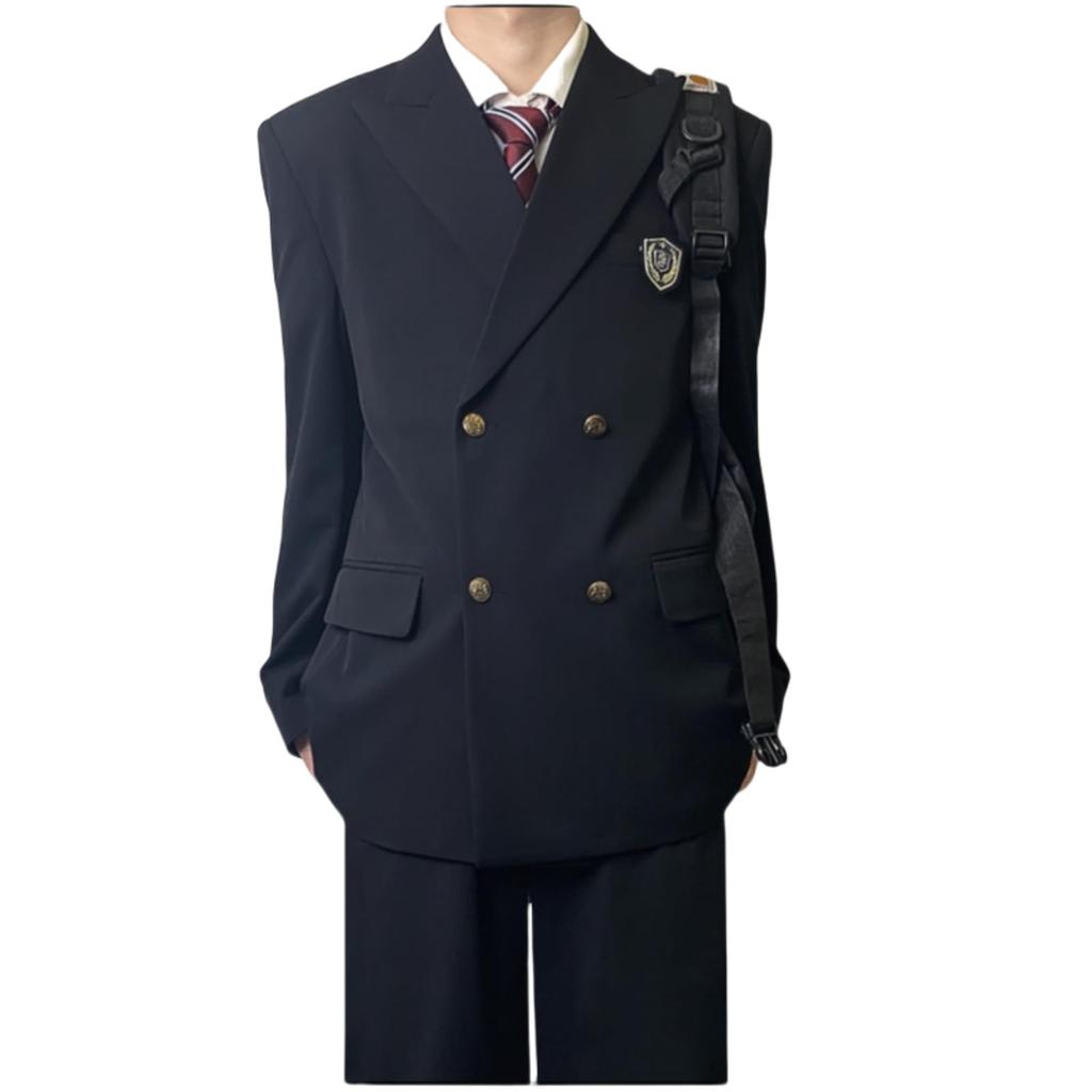 COSSA Gakuran Cosplay High School Uniform Leder für High School und Junior High School Perfekt für Einschulungs- und Abschlussfeiern Herrenuniform,