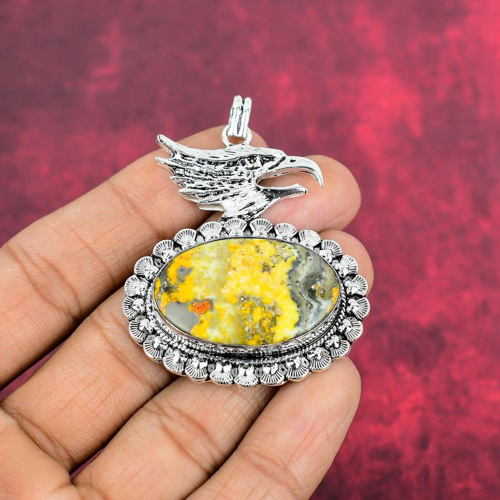 Bumblebee Jasper Pendant, 925 Solid Sterling Silver Gemstone Jewelry, Handmade Pendant, For Mother Day