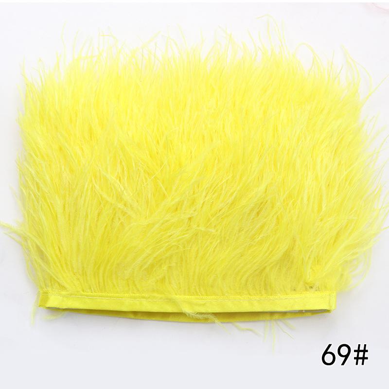 2M Ostrich Feather Cloth Edge 8-10 Cm Cuffs Clothing Skirt Decorative Accessories Color Ostrich Feather Cloth With Feathers