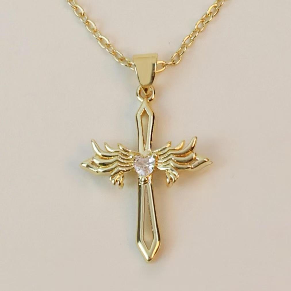 Personalized Cross Double Necklace Retro Fashion