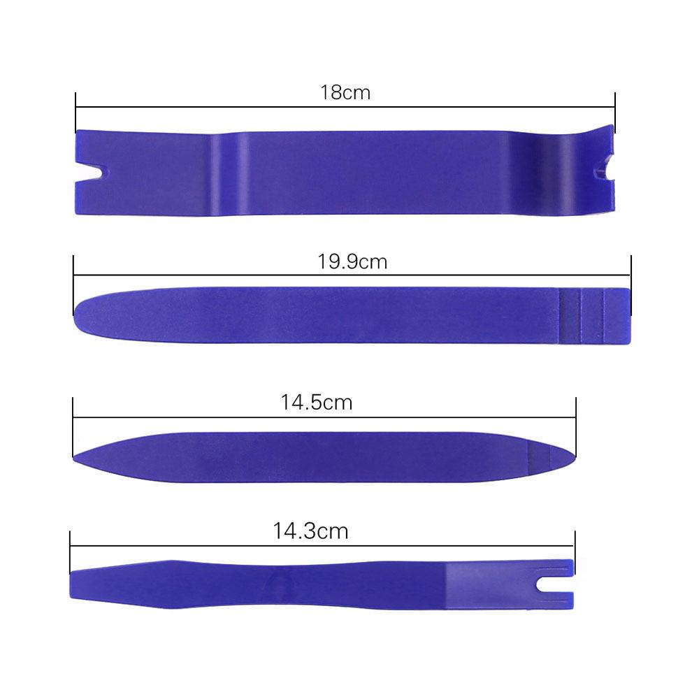 Car Interior Panel Pry Bar Set: 5-Piece Clip Remover & Screwdriver Tools - Blue