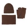 3 Pcs/Set Women Winter Hat Scarf Gloves Set Thick Plush Knitted Warm Cap Gloves Elastic Ear Windproof Wi