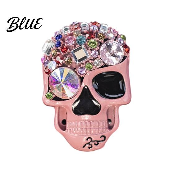 Personalized Air Outlet Decoration Bling Skull Car Vent Clips Rhinestone Diffuser Clip Shiny Sophisticated Decor Conditioner Decoration Funny Auto
