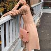 Herbst/Winter 2026 Zopfmuster Patchwork Taillenbetontes Kleid - Eleganter & Schlankmachender High-Waist Stil für Damen