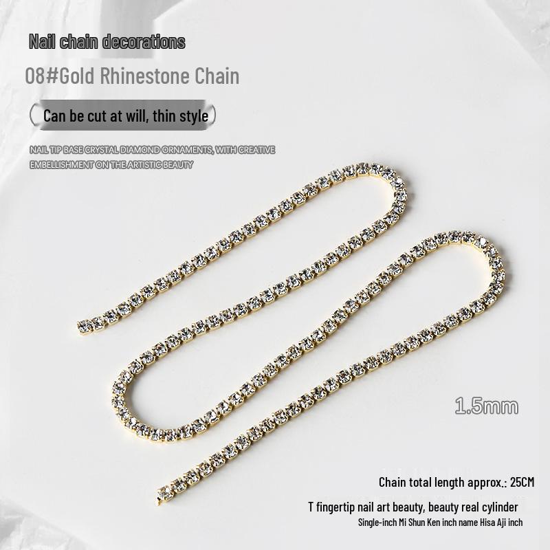 Japanese Claw Rhinestone AB Color Chain for DIY 3D Metal Nail Art Decoration