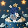 Spaceship Astronaut 0-9 Universe Sparkler Candle for Birthday Cake Boy, Topper for Party Decorations Anniversary Celebrations