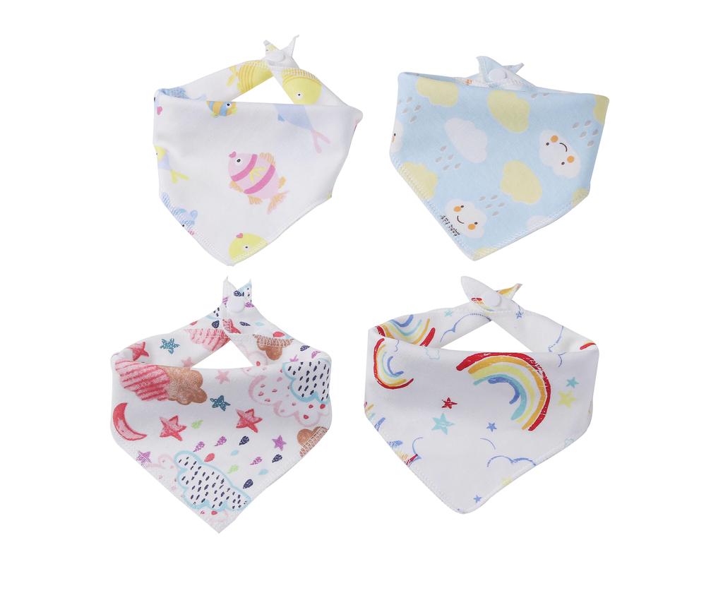 5Pcs Baby Bibs Cotton High Quality Double Layers Burp Cloths Lovely Cartoon Character Animal Bibs
