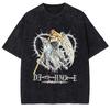 DEATH NOTE MisaMisa Manga T-shirt for Men Women Clothing Vintage Washed Oversized T Shirt Pure Cotton Short Sleeve Casual Tees
