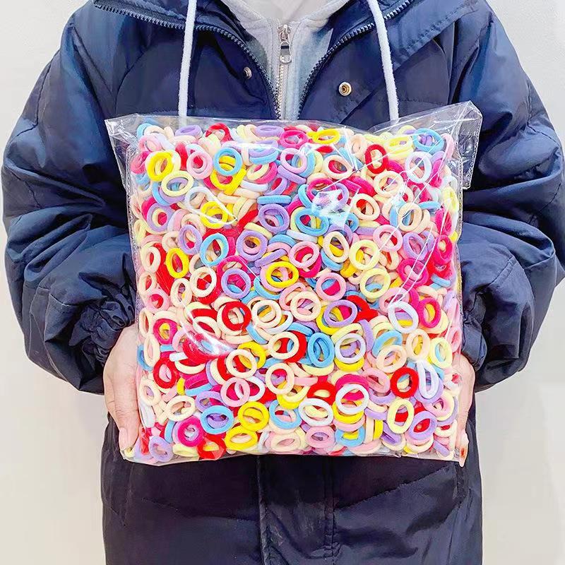 100 Pcs Girls Colorful Elastic Hair Bands Ponytail Hold Hair Tie Rubber Bands Scrunchie Hair Accessories Bands for Girls