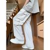 Autumn Long Pants for Tall Men with Large Pockets, Plus Size Loose Cargo Pants, Casual 190cm Long Pants for Teenagers