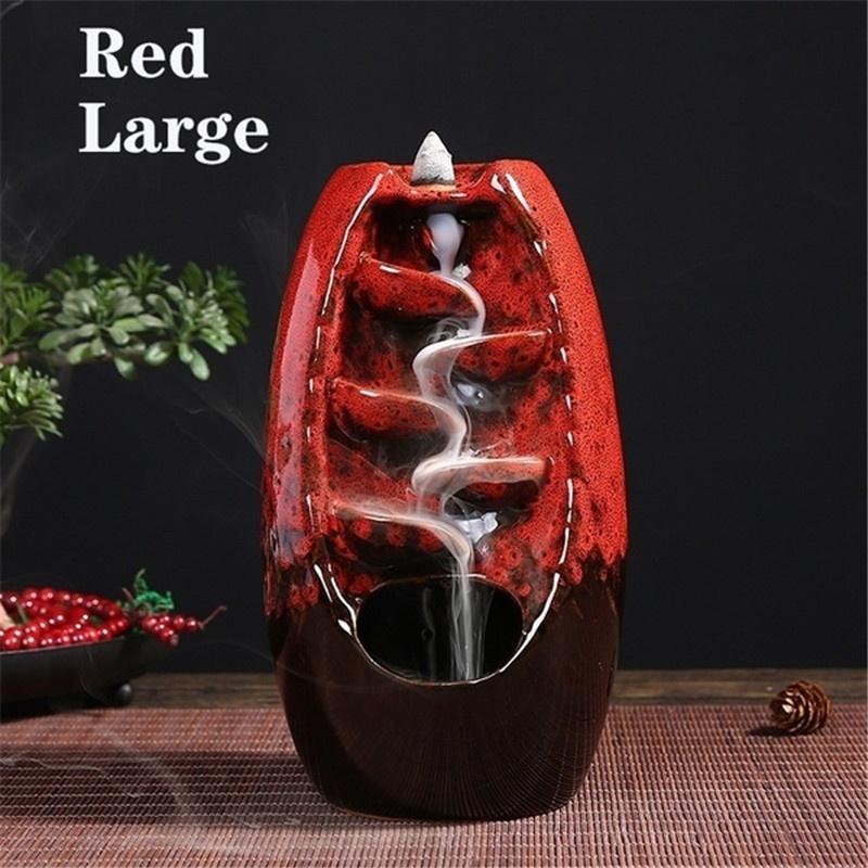 Ceramic Waterfall Backflow Incense Burner Creative Incense Sandalwood Tower Incense Home Decoration Gift Incense