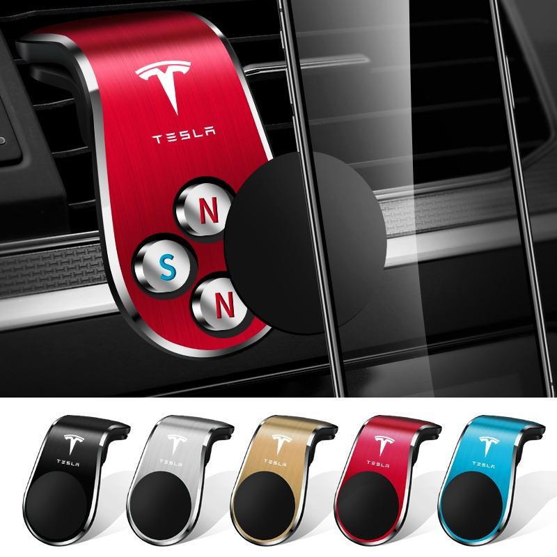 Car Magnetic L-shaped Car Dedicated GPS Phone Holder Emblem For Tesla Model 3 Model X S 2016-2023  Model Y Decals TM3 TMX