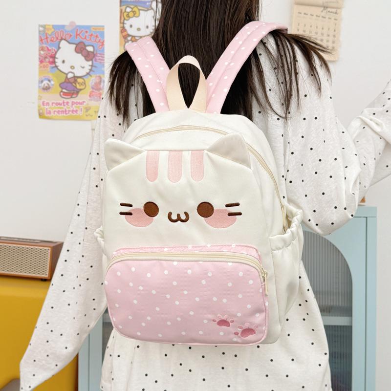 Zaino1011 Nuovo Zaino Orsetto Giapponese Carino Zaino in Tela Grande Capacità Versatile Zaino Scolastico per Studenti Regalo di Compleanno