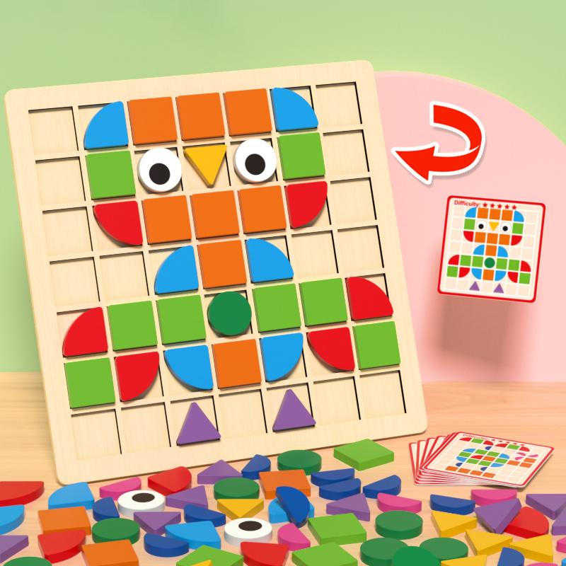 Non-Toxic 120Pcs Montessori Cognition Puzzle Board Logical Training Matching Game Early Educational Toys Gifts For Children Kids