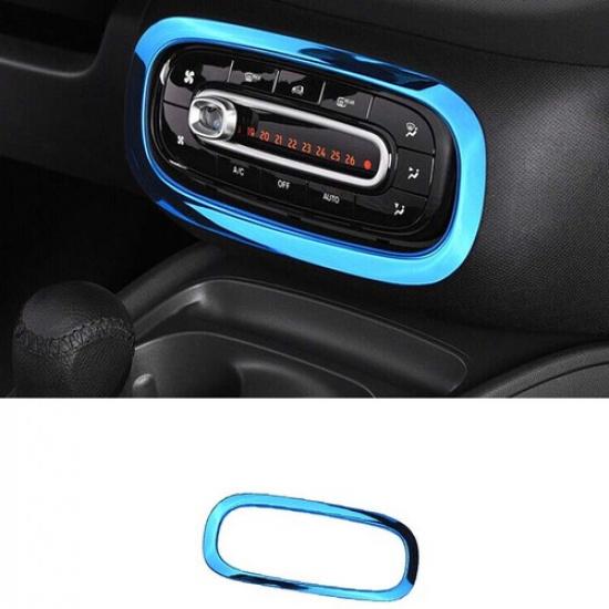 AC Switch Central Console Blue Steel Panel Trim For Benz Smart Fortwo 2015-