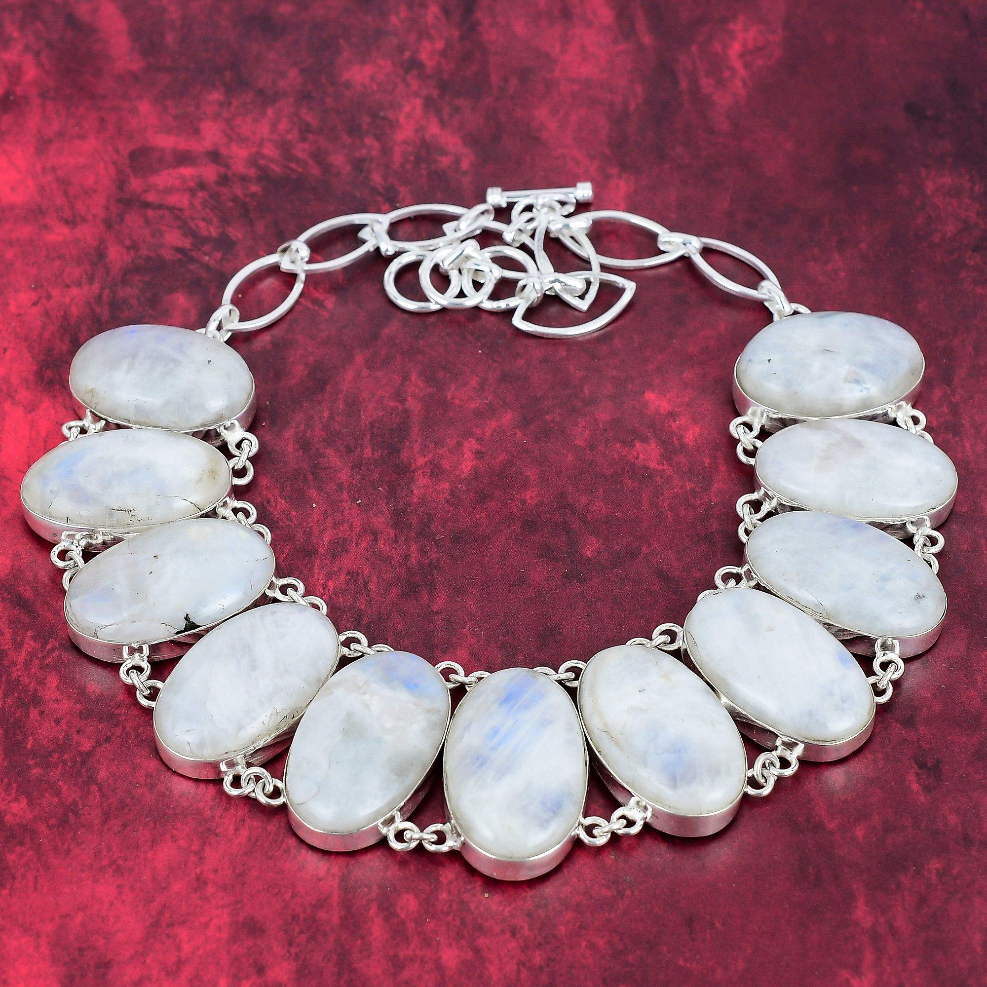 

Ожерелье из радужного лунного камня, ювелирные изделия из драгоценных камней, ожерелье из стерлингового серебра 925 пробы, регулируемое красивое ювелирное ожерелье ручной работы Adjustable with 18 inches белый