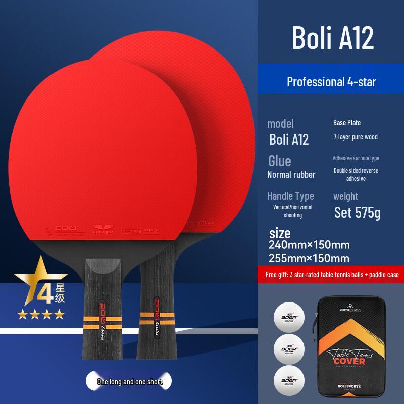 Bo Li Professionelles Tischtennis-Schläger-Set mit Schlägerhülle & Bällen