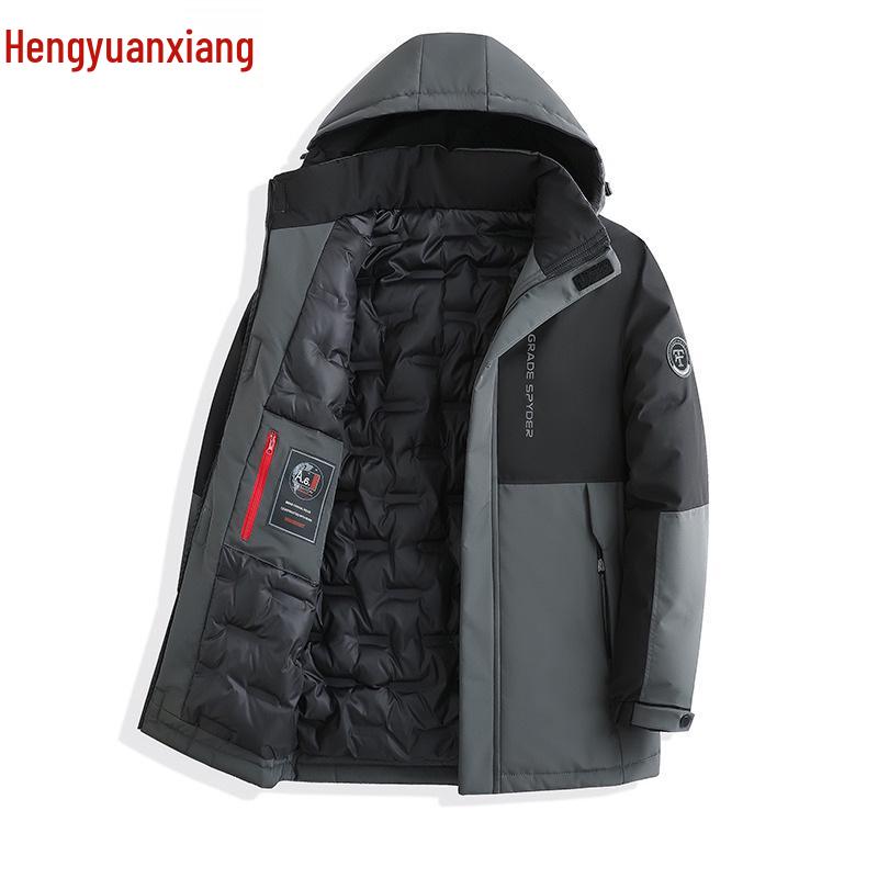 

Men s Winter Hooded Cotton Jacket - New Style Thickened, Warm, Padded Outerwear 3XL - Recommended 145-165 jin