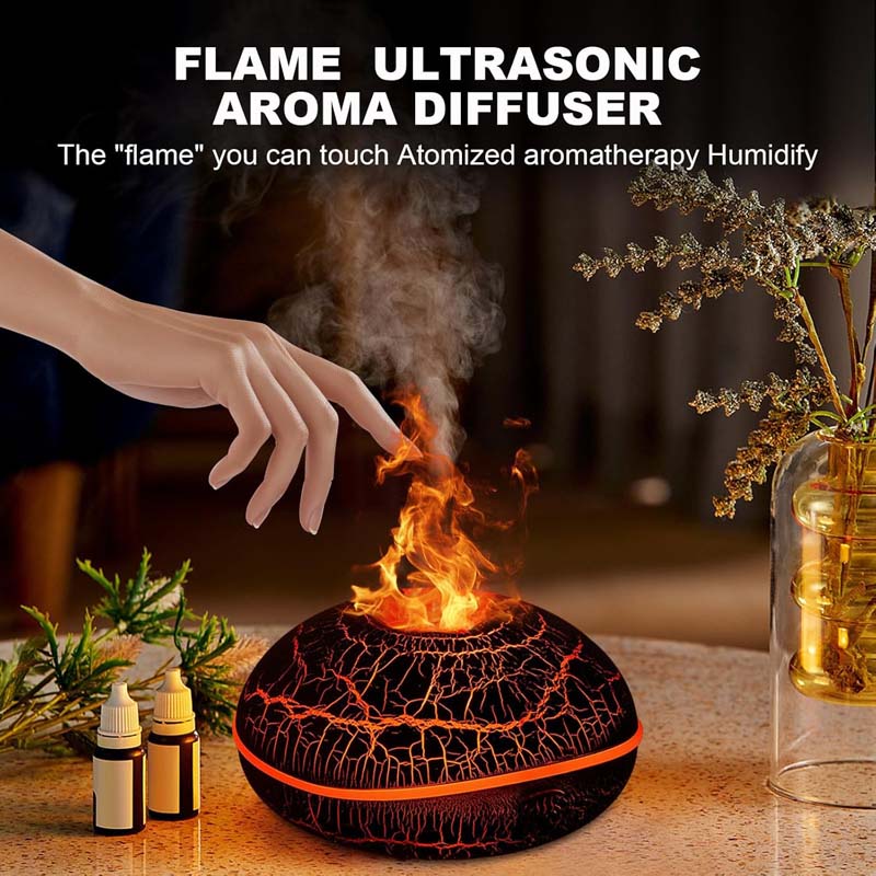 Xiaomi Flame Air Humidifier Ultrasonic Atomizer Colorful LED Night Light Essential Oil Aroma Diffuser Portable Quiet for Home Office
