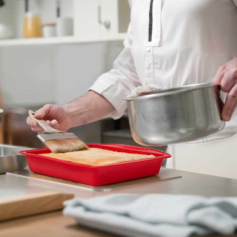 Saphe 8 Zoll Silikon-Quadrat-Kuchenform, Antihaft-Silikonform, Brownie-Backform für Brownies, Kuchen, Brot, Torten und Lasagne, 2er-Pack