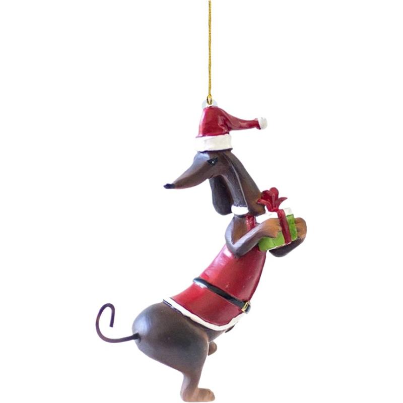 Dackel Hunde Weihnachtsbaumschmuck Weihnachtsbaum Anhänger für Zuhause Weihnachtsdekorationen Dackel Hunde
